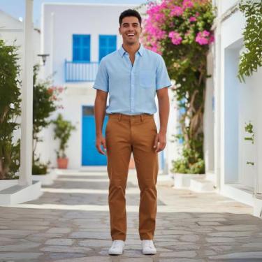 Imagem de Calça Sarja Masculina Calca Masculino Com Lycra Elastano do 36 ao 56 -