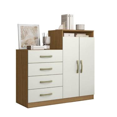 Imagem de Cômoda 4 Gavetas 2 Portas Com Sapateira Organizadora Londres Aramóveis Atacam/off