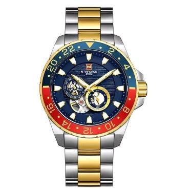 Imagem de Relógio De Pulso Masculino Mecânico Automático Casual Aço Inoxidável 10atm Azul