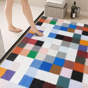 Imagem de Tapete de chuveiro antiderrapante - tapetes de chuveiro antiderrapantes de secagem rápida para chuveiro interno, tapete de banho de PVC macio, tapete de banho extra grande para chuveiro, banheira