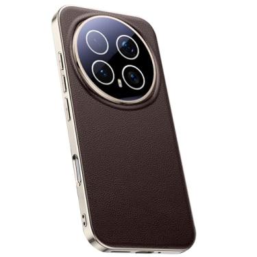 Imagem de LTLMYDAM Capa fina para Honor Magic 8 Pro/8, estilo empresarial, revestimento de couro vegano, capa de proteção contra quedas, marrom, 8 Pro