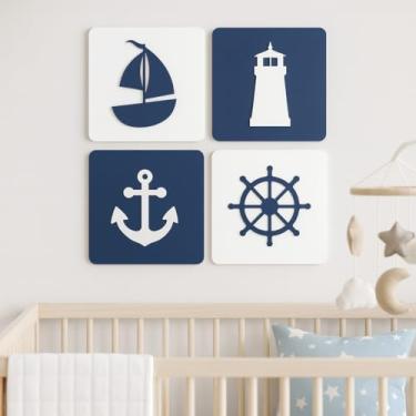 Imagem de Kit Quadros Porta Maternidade Tema Marinheiro em MDF 3mm com Relevo