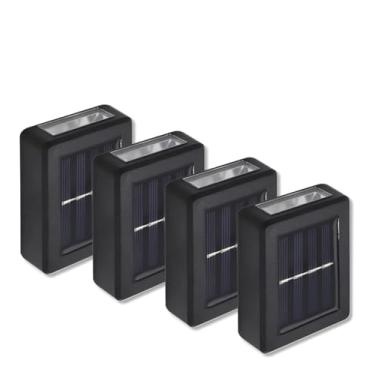Imagem de Kit 4 Arandelas Solares Slim com 2 Focos – Luminária Solar de Parede Externa, Sensor de Presença, à Prova d’Água, Estrutura Preta