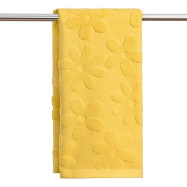 Imagem de Artoid Mode 1 peça de toalhas de mão de primavera jacquard floral 3D amarelo para banheiro, 100% algodão macio absorvente toalha de decoração de banheiro, 14,7 x 29,5 polegadas