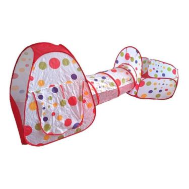 Imagem de Barraca Infantil Toca Túnel Piscina Bolinhas Bw158 Vermelho