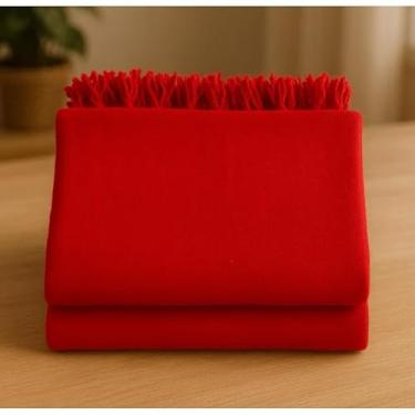 Imagem de Manta Para Sofá Gigante 100% Algodão Luxo – Decorativa Confortável e Protetora Para Sala e Cama (M.KING 3mx1,80 VERMELHA LISA)