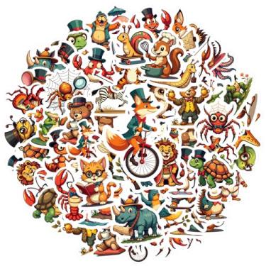 Imagem de 50 peças de desenhos animados de animais fofos personagens engraçados antropomórficos adesivos de papelaria de brinquedo peculiares para laptop, motocicleta, bagagem, telefone, guitarra, laptop