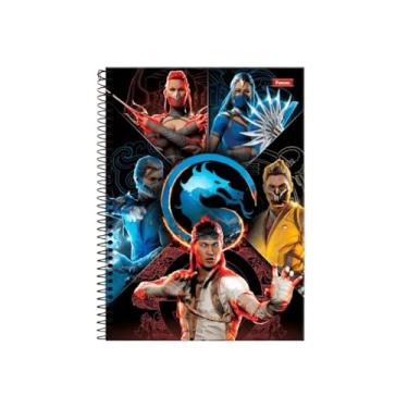 Imagem de Foroni Caderno Universitário Espiral, 160 Folhas, Mortal Kombat, Capa Dura, Pautado, 10 Matérias, Formato A4, Design de Personagens