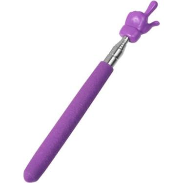 Imagem de Ponteiro telescópico roxo para professores, ponteiro de ensino para sala de aula, ponteiro retrátil de metal com comprimento estendido de 54 cm, ponteiro de quadro branco para apresentador portátil