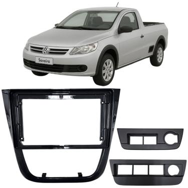 Imagem de Moldura 9 Polegadas Saveiro G5 2010 à 2013 Black Piano Painel Central Multimidia Som