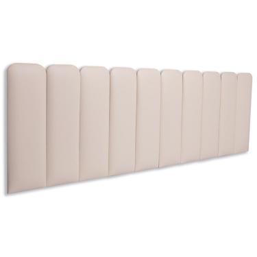 Imagem de Cabeceira King Kit 10 Placas Modelo Arredondada - Courino Marfim / Off White