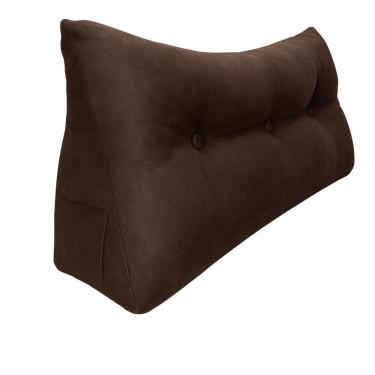 Imagem de Almofada Cabeceira Passion Cama Casal 195cm Suede - élpis Móveis Marrom