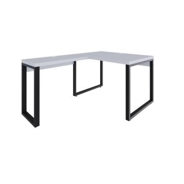 Imagem de Mesa Em L Operacional 120x160x75cm Yon Branco Tx-est.preta Branco Tx-est.preta