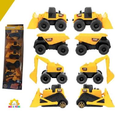 Imagem de Brinquedo Miniatura Máquina De Construção Amarelo Kit com 6 Carrinhos 