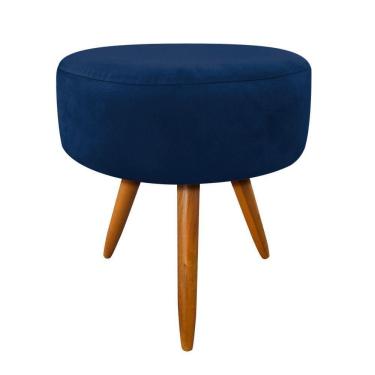 Imagem de Puff Decorativo Redondo 40 Cm Dóris Pé Palito Suede