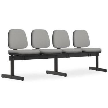 Imagem de Cadeira Longarina 4 Lugares Recepção Sala De Espera Work F02 Crepe Cin