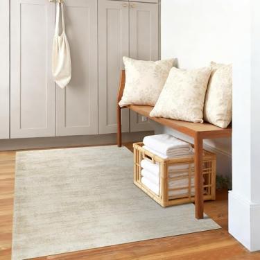 Imagem de BILEEHOME Tapetes de banheiro pequenos, lavável, antiderrapante, neutro, boêmio, abstrato, moderno, fazenda, tapetes para quarto, 3x5, bege bege