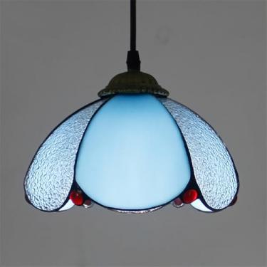 Imagem de Luminária pendente contemporânea de vidro colorido com LED, estilo retrô americano, ideal para sala de estar, restaurante, quarto, casa de campo, hotel, corredor, café ou bar (Estilo 10 D20C