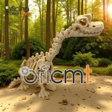 Imagem de Braquiossauro Esqueleto Articulado com Graveto Brinquedo Jurassic Fóss