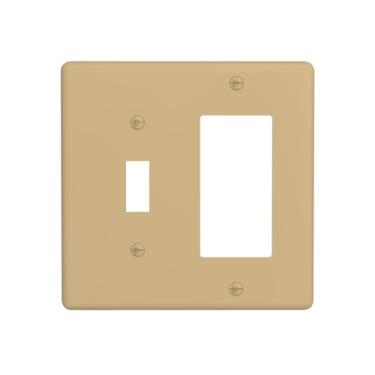 Imagem de Wmhusu Capa para interruptor de luz, marrom claro, cáqui, 2 gangues, conjunto de balancim, placas de parede, placas decorativas para interruptores e capas de tomada para banheiro, quarto, decoração de