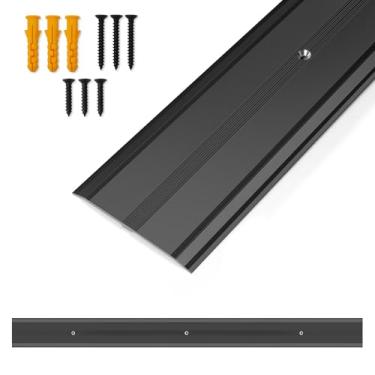 Imagem de Orechic 91 cm C x 6 cm L Faixa de transição de piso de alumínio limite de porta de metal, perfil plano de 0,2 cm A para carpete vinil azulejo de madeira lacunas de piso de concreto, decoração moderna