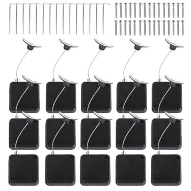 Imagem de 15 pacotes de travas retráteis, cabo de hardware de trava autoadesiva, cabo de trava de segurança de controle remoto de 99 cm, produtos curvados para trava de cabo, alto-falantes, microfones