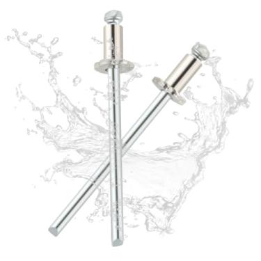 Imagem de Toyokar Pacote com 2 rebites decorativos, roseta de fixação, fácil instalação, fixadores de roseta de metal de aço inoxidável, estrutura de rebite de hardware, para etiqueta de porta, prata