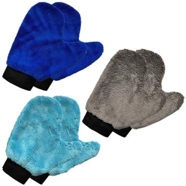 Imagem de Luva de microfibra para lavagem de carro, 6 peças, luva de limpeza de lã coral, detalhes automáticos, luvas de pó de plantas sem arranhões, limpeza multiuso para cozinha doméstica, banheiro