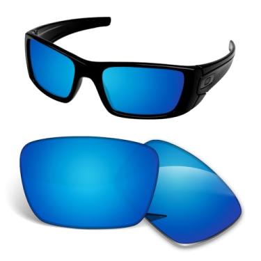 Imagem de Lentes de substituição de 1,5 mm compatíveis com óculos de sol Oakley Fuel Cell OO9096, antiarranhões e resistentes a impactos - Azul gelo polarizado