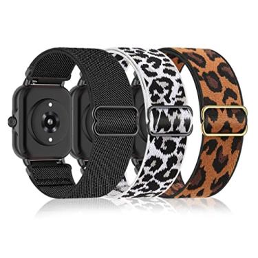 Imagem de Bolesi Pacote Com 3 Pulseiras Elásticas De Nylon Compatíveis Com Amazfit Active 2/Active, Esportivas Substituição Macias 20 Mm Para Gtr Mini/Bip U Pro/Bip 3/3 Pro/Gts/Gts 4/3/2, Mulheres E Homens