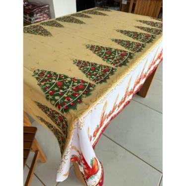 Imagem de Toalha de Mesa Natalina Oxford | 4 Tamanhos 1,40m a 3,20m | Para 4 a 10 Lugares(Vela Palha,2,70x1,40)