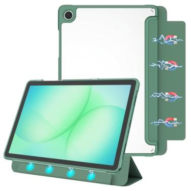 Imagem de E NET-CASE Capa magnética destacável para Samsung Galaxy Tab A11 Plus 2025/ A9 Plus 2023 de 11 polegadas (SM-X236B/SM-X210/X215/X216), traseira transparente à prova de arranhões, fácil de retirar e
