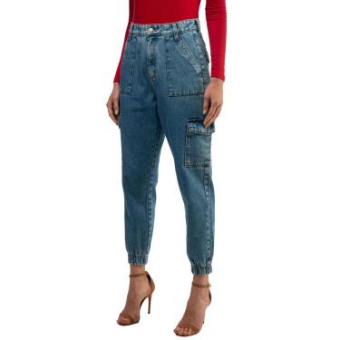 Imagem de Calça Jeans Cargo Guess Azul-Feminino