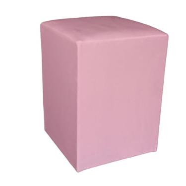 Imagem de Puff Decorativo Estofado para Sala e Quarto – Banqueta Confortável 30x30x43cm (Rose)