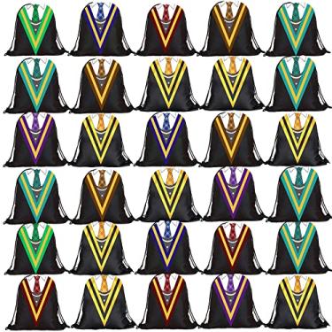 Imagem de 30 unidades de mochila com cordão para festa de feiticeiro mágico para crianças, lembrancinhas, artigos de festa de aniversário para crianças, decoração inovadora (estilo elegante)