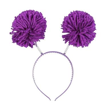 Imagem de Fun Express Boppers de cabeça de plástico roxo Team Spirit Pom-Pom de 9,8 cm x 11,5 cm - 6 peças