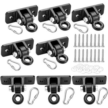 Imagem de BETOOLL Conjunto de cabides de balanço resistentes, ferragens, parquinho, varanda, ioga, trapézio, conjuntos de madeira, ambientes internos e externos, conjunto de 8