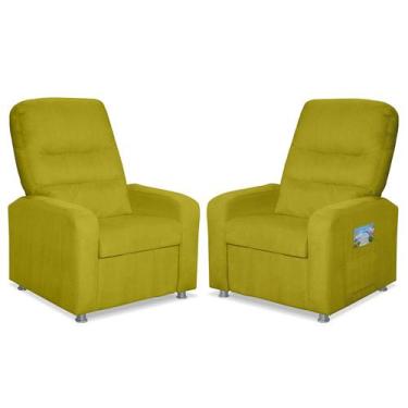 Imagem de Kit 2 Poltronas Decorativas Do Papai Reclinável Confortável Suede LM D