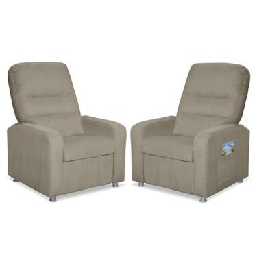 Imagem de Kit 2 Poltronas Decorativas Do Papai Reclinável Confortável Suede LM D