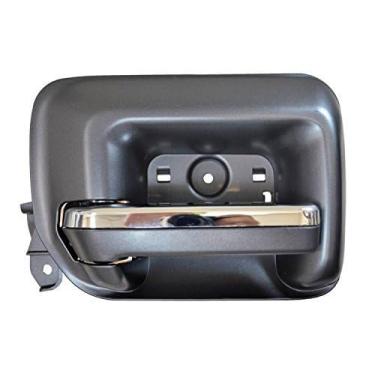 Imagem de PT Auto Warehouse GM-2549MA-FL – Maçaneta interna interna, caixa preta, preta com alavanca cromada – sem orifício para assento de memória, lado do motorista frontal