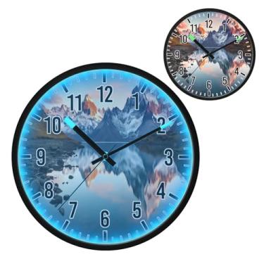 Imagem de Blueangle Relógio de parede LED que brilha no escuro e ativado por voz, silencioso design de flores silvestres coloridas de 30,5 cm, funciona a bateria para decoração de quarto e sala de estar (333)