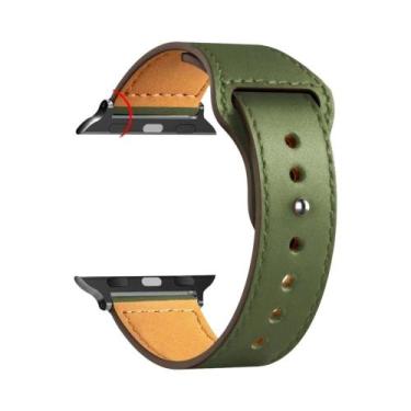Imagem de Pulseira De Couro Unissex Para Apple Watch Series 8 9 3 4 5 6 SE 7 Ult