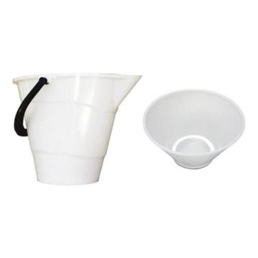 Imagem de Balde Oval Com Bico Ordenha 12 L+ Coador Leite Tela De Nylon - Injesul