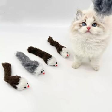 Imagem de Ratinhos Raposa 18cm Com Apito Brinquedo Para Gatos Kit 2uns XH026