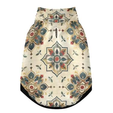 Imagem de SEHANY Casaco vintage Bohemia para cães pequenos, super quente, à prova de vento, jaqueta de inverno macia e aconchegante para animais de estimação para clima frio na neve com coleira para animais de