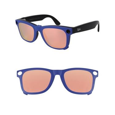 Imagem de HILEEN Clipe polarizado para Ray-Ban Meta Wayfarer RW4008 e Gen 2 RW4012 Grande 53-22 para homens e mulheres proteção UV - ouro rosa