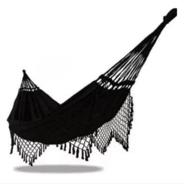 Imagem de Rede de descanso casal luxo decorativa diversas, Peça de Destaque para Interiores, Varandas Gourmet e Ambientes Exclusivos(Preta)