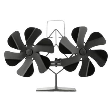 Imagem de Baoblaze Ventiladores para fogão a lenha, ventilador para lareira, aquecimento doméstico, queimador de lenha, ampla faixa de temperatura, ventilador térmico, 6 Lâminas