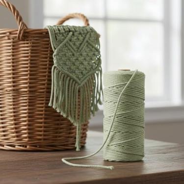 Imagem de Corda de macramê colorida de 3 mm x 109 jardas, barbante torcido para artesanato para pendurar na parede, decoração de casa, várias cores