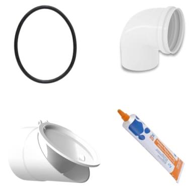 Imagem de Válvula de Retenção 100mm + Joelho 90° PVC +Anel de Vedação DN100+Adesivo PVC Bisnaga 17g